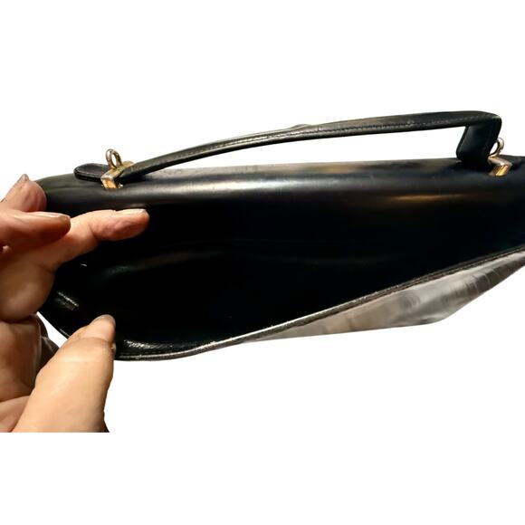 Vintage Mark Cross Black Leather Briefcase – Made in Italy - Picture 6 of 12